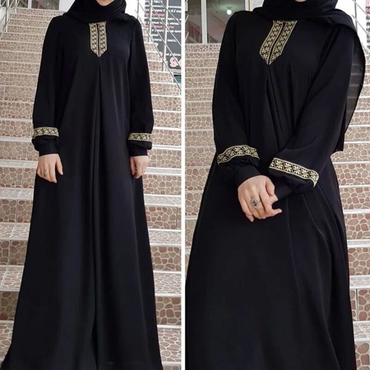 Black Abayas for Women Muslim Luxury Gulf Abaya Dress Dubai Elegant ...