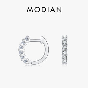 MODIAN D Color Moissanite Small Hoop Earrings 925 Sterling Silver Hollow Sparkling Ear Buckles For Women Wedding Fine Jewelry2026