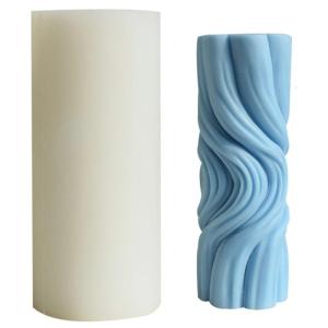 Silicone Mold for Home Decorations Waxes Mold Water Ripple Cylindrical Making DIY Art