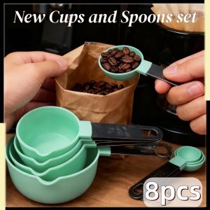 Measuring Cups Measuring Spoons Stainless Steel Engraved Stackable Baking Cooking Set 8 Piece Matibay