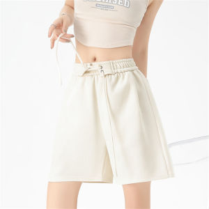 Sports shorts for women wearing summer thin loose casual wide leg pants with a drooping feel and a slim straight leg quarter pants