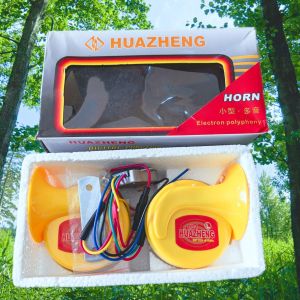 HUAZHENG 12V-24V 8-Tone Electric Horn for Cars and Motorcycles - High-Quality Sound Quality