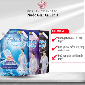 Nước Giặt Xả Cao Cấp Lucky Star 5 In 1 Lưu Hương Đến 8 Tiếng - Túi / 3.8kg