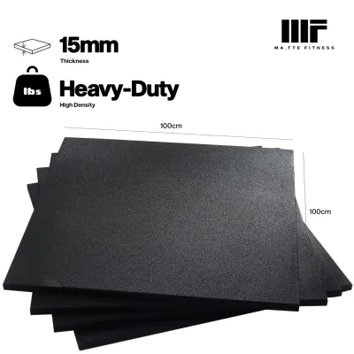 1 x 1 m High Density Rubber Mats 15 mm Thickness 1 x1 meter 15 mm Thickness