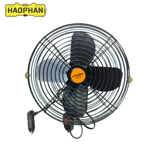 Quạt treo trên xe tải cabin máy xúc máy công trình quạt treo cabin xe ô tô quạt 12V 24V kẹp trên ô tô xe tải xe hơi cánh sắt đường kính 22cm - phutunghaophan