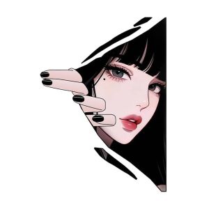 UNDATA PVC Anime Car Graphic Sticker 2D Self Adhesive Cartoon Girl Decal Waterproof Computer Case Decor for Cars Electric Scooters Motorcycles and Computer Cases