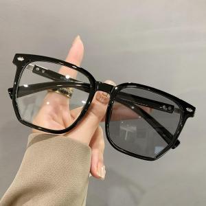JN IMPRESSION Photochromic anti-blue light large-frame polygonal glasses frame Internet celebrity live broadcast hot-selling finished glasses