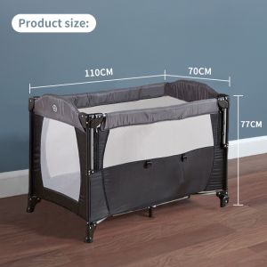 【Baby Crib】Baby Bed with Diaper Changer Infant Crib Easy to disassemble and wash easy to carry Baby Rocker Crib Height adjustable Splicing the big bed Foldable Cribs