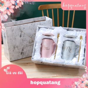 Ly Cốc Sứ Cặp Đôi Kèm Hộp Quà Tặng Người Yêu Bạn Gái Bạn Trai Mr Mrs