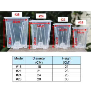 [Accessories] Big Size Transparent Flower Pot Garden Aroid Orchid Ventilation Home Plant Pase Bunga Plastic Plants 透明花盆