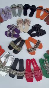 [Free Shipping] Slpers WomenS Rhinestone Slippers For Outdoor Wear Trendy And Fashionable Open-Toe Flat Beach Sandals