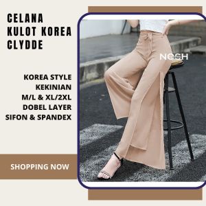 Celana Panjang Sifon wanita gaya korea wanita variasi tali Clyde NOSH Fashion