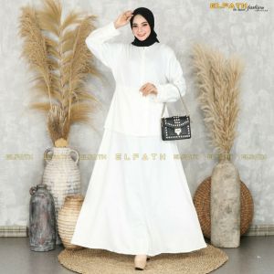 gamis toyobo putih cantik terbaru terlaris/gamis elfath