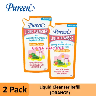 Pureen Liquid Cleanser Refill 600ml/ Bottle 750ml / Travel 250ml Sabun Cuci Botol Puting No Flavour/Mint/Orange