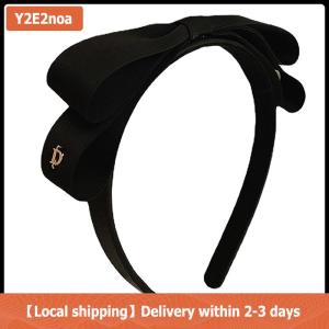 【Local shipping】 French Vintage Bowknot Hair Band Solid Color Bow Hairband For Girls Minimalist Fashion Head Hoop Hair Accessories