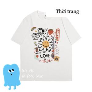 Áo thun nữ cotton rộng rãi áo thun trắng tay ngắn mùa hè