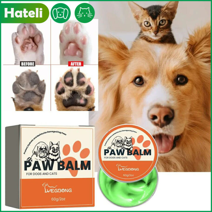 HATELI Dogs Paw Care Balm Cream Moisturizes Dry Noses Paws Kitten Puppy