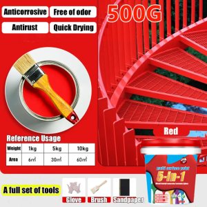 🔥Grinding-free Rust-free🔥DAVOKO German 5 in 1 Rust Converter for Metal With Brush Convert Rust into Paint to Prevent Rusting and Mold Growth of Roof Iron Doors and Windows Metallic Rust Converter Protective Layer Rust Remover