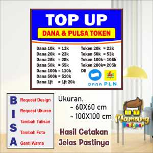 Cetak Spanduk Banner Keren List Harga Top Up Untuk Konter bb