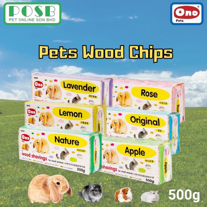 ONO Pets Wood Chips Wood Shaving Bedding for Rabbits Chinchillas Guinea Pigs and Hamster 500g Lazada