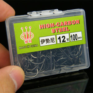 Eixiu 100pcs Boxed Iseini Hooks Barbed High Carbon Steel Table Fishing Carp Carp Grass Carp