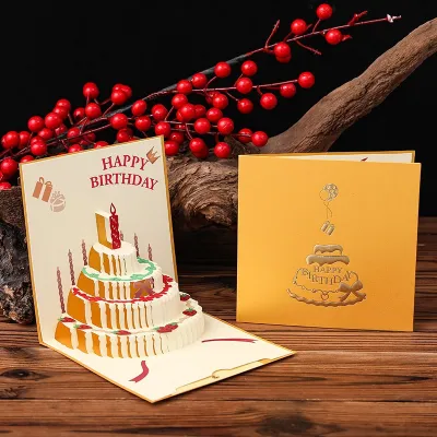 LuckyCat 3D Pop-up Birthday Blessing Gift Card Anniversary Wedding Invitation Business Greeting Cards Party