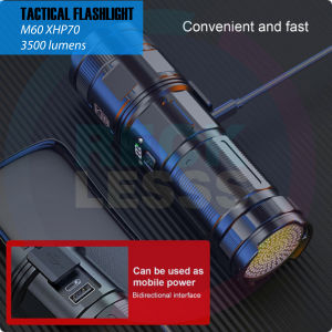 Senter Flashlight Type M60 XHP70 1800-3500LM LED WHITE LASER