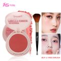 Ashley Shine Blusher Pretty Cheek Velvet  Waterproof Natural Blusher Hightlight  Multiple Uses Blush on Cheek  with Brush AS9092. 