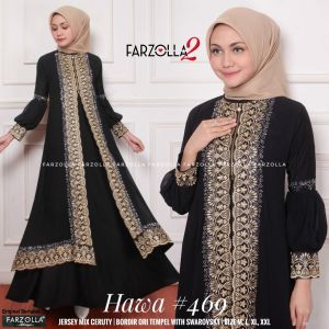 FKS Gamis Turkey Hawa 469 Dress Busana Muslimah Abaya Turkey Bordir Mote Swarosky