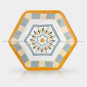 PRUMU Piring Melamin 8 Inch Serbaguna Sajian Kue Snack Motif Aesthetic Unik P4109kb