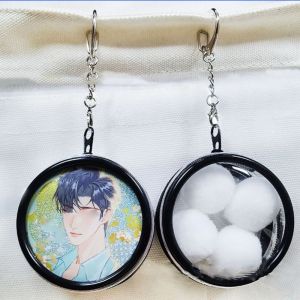 YIDIA Badge Display Anime Badge Display Bag Keyring Protection Case Clear Outdoor Bag Badge Display Pendant Transparent Round Badge Storage Pouch Badge Pendant