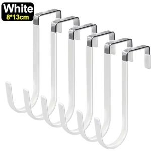Punch-Free Door Hanger Holder Stainless Steel Home Kitchen Bathroom Hook S-shaped Cabinet Door Hook