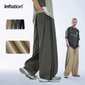 INFLATION brand mens youth 2024 spring/summer new product retro striped wide leg pants trendy brand American sports casual pants mens pants