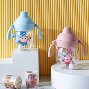 แก้วหัดดื่มกันสำลัก แก้วน้ำเด็ก หลอดปากเป็ดกันสำลัก 250 ml ราคาพร้อมสายคล้อง SB6766