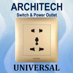 ARCHITECH INFINITY A63-C06 GOLD Stop Kontak - Colokan Universal