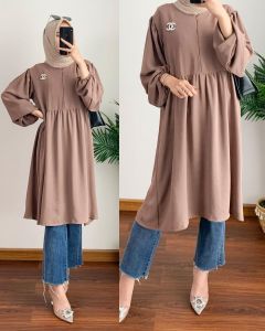 Fara Tunik Crinkle: Atasan Wanita Modern & Premium