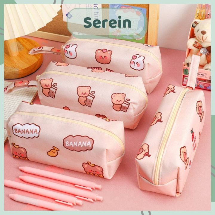 Túi đựng bút vải canvas hình gấu thỏ cute SEREIN hộp bút sức chứa lớn ...
