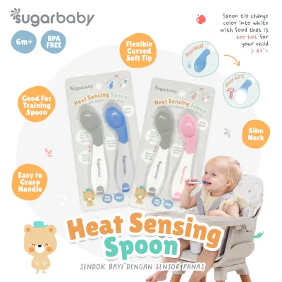 Sugar baby Heat Sensing Spoon | Sendok Makan Bayi Dengan Sensor Panas isi 2pc | razqa baby mpasi