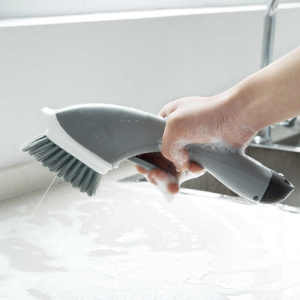 HOME BEST 1pc Soap Dispensing Dish Brush and Sponge Household Cleaning Brushes Multifunctional Dishwashing Sponges for Pot Pan Dishes Sink Stovetop Wall Kitchen Supplies Sabun Pembersih Pinggan dan Sikat Pembersih Pinggan Mangkuk Multifungsi FZ1-0011