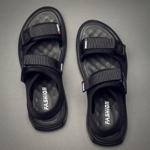 Flat Sandals For Men And Women summer Korean Fashion Two Straps Black Casual Beach slipper Rubber Shoes