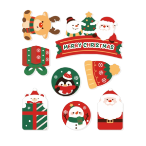 SIRENXI Mềm mại Nam châm dán tủ lạnh hình chủ đề Giáng sinh. Ông già Noel Tuần lộc Trang trí tủ lạnh Năm mới Tất Decal dán từ tính mềm Trang trí nhà cửa