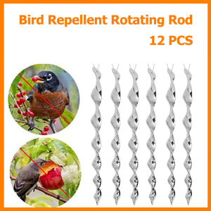 24pcs Bird Repellent Rotating Rod Reflective Spiral Deterrent Control Device