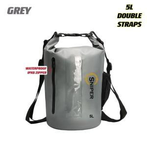 [IPX6 RATED] LAZ086)HIGH QUALITY 5L 10L 20L 30L SNIPER WATERPROOF DRY BAG OUTDOOR BAG Backpack(Two Straps) + Side Pocket