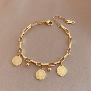 18K Saudi Gold Pawnable Lucky Beads Bracelet Adjustable Tassel Bracelet Gift luckycharm bracelet 2024 Hypoallergenicity
