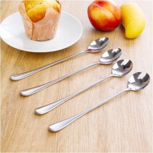 12Pcs Long Handled Stainless Steel Coffee Spoon Ice Cream Dessert Tea Cocktail Spoon Korean Mug Spoon