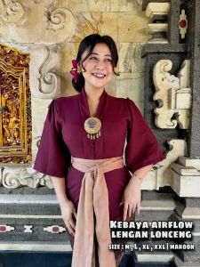 kebaya airflow lengan lonceng  Bahan kain kringkel yg tebel dan adem  tangan lonceng  kancing klepet  Size :MLXL