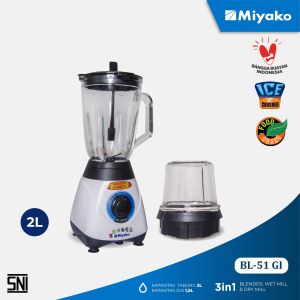 Miyako Blender Kaca 2 in 1 - BL51GI - GRATIS ONGKIR Jabodetabek
