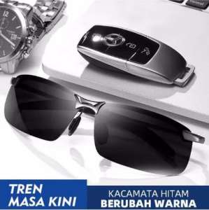 COD EyesPH100 Kacamata Hitam Photocromic Polarized UV400 Berubah warna Siang dan Malam Anti Silau Siang Malam /Elegance Anti Radiasi/Night Vision Khusus Malam