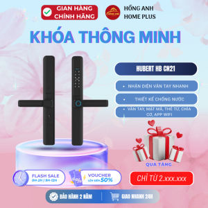 Khóa điện tử cửa nhôm Hubert HB CN21 black khóa thông minh cao cấp tích hợp app wifi mở vân tay