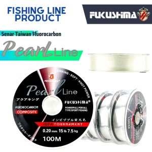 Senar Pancing Bahan Taiwan Fluorocarbon Connecting/Sambung Bening Siluman/Tembus Pandang 100 Meter Fukushima Tipe Pearl Line